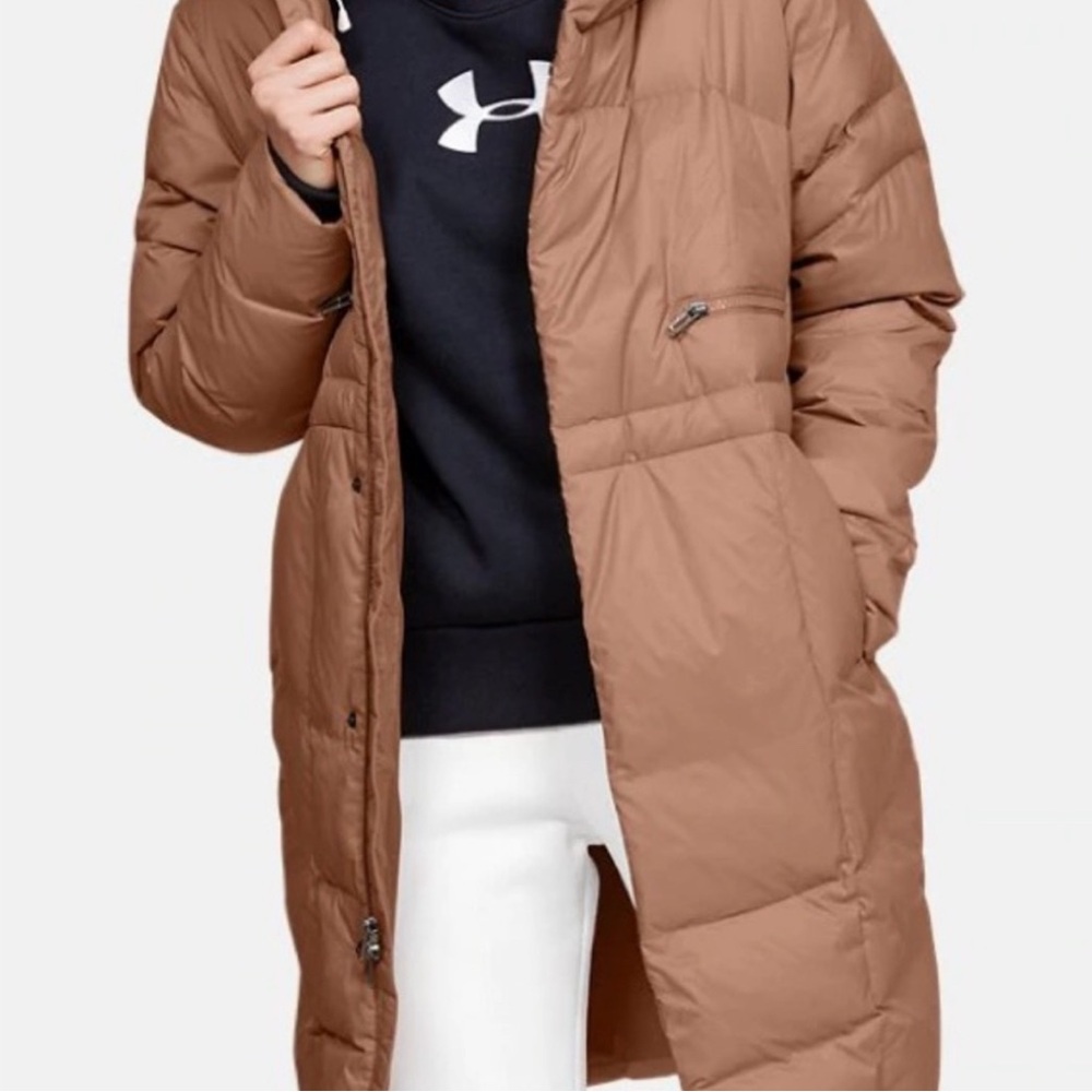 Under Armour down parka Light pink Puffer Jacket size small